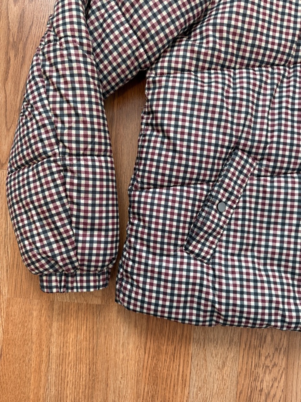 Vero Moda Black, White and Red Houndstooth Quilted Puffer Jacket - Picture 6 of 12